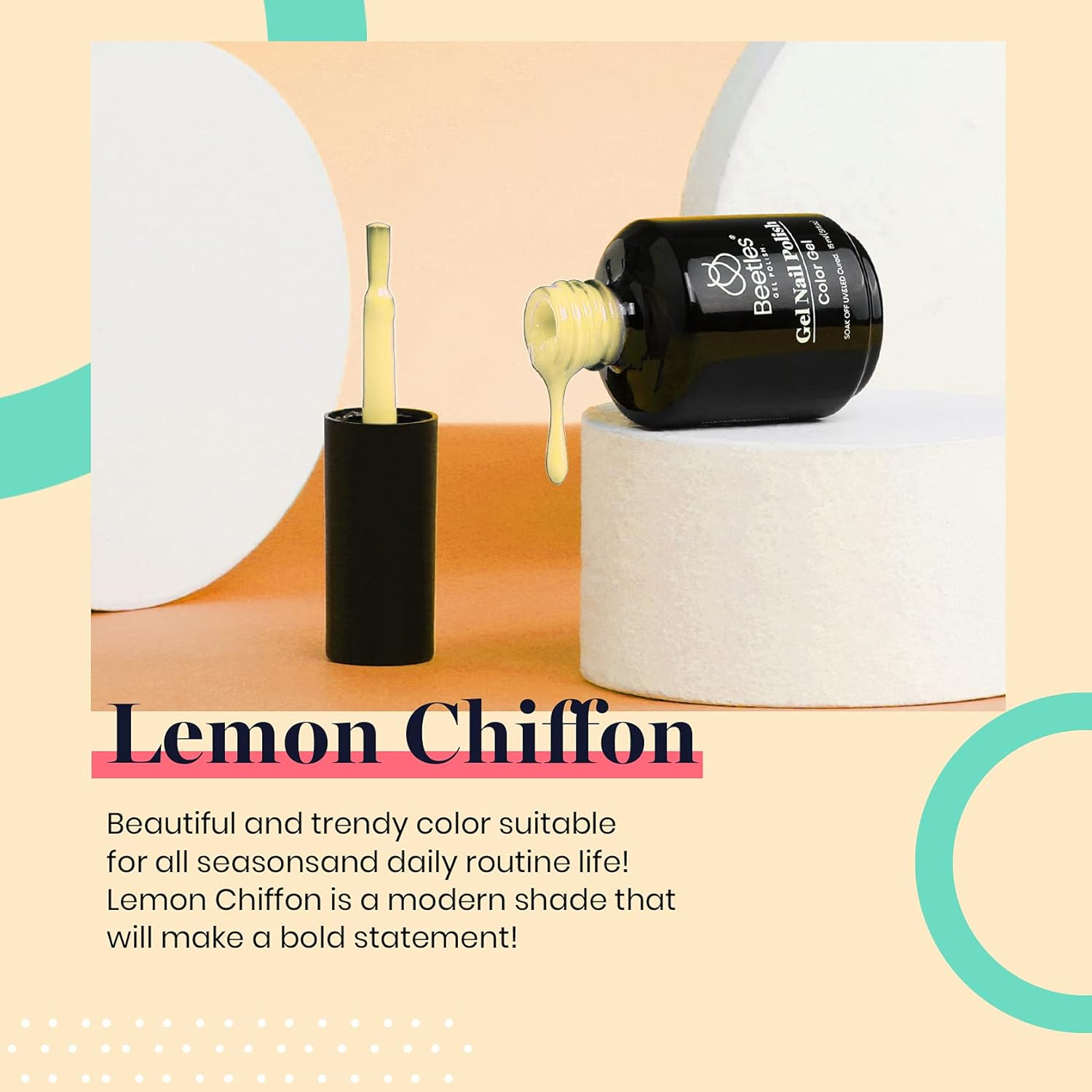 Beetles Pastel Gel Nail Polish 15ml Yellow Nail Polish Lemon Chiffon Cream Soak Off Uv Led Nail Lamp Nail Art Manicure Salon Diy Home Gel Colors Summer-BrightBean Baby