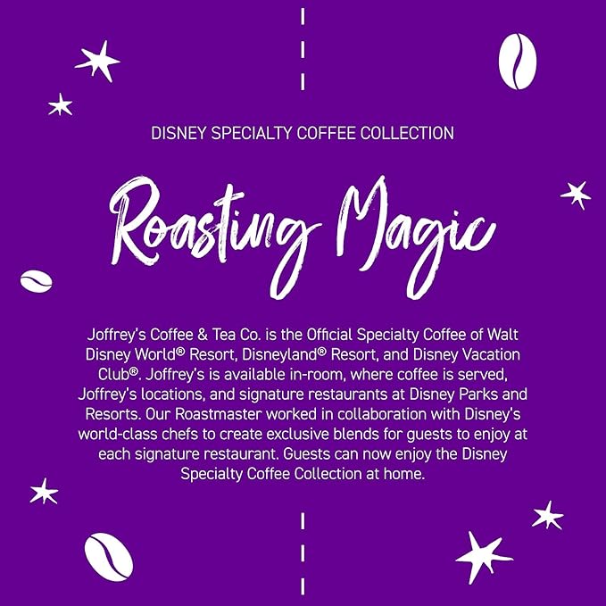 Joffrey's Coffee - Disney French Bistro Blend, Artisan Dark Roast, Arabica Coffee Beans, Full-Bodied with Smoky Sweetness (Ground, 11 oz)