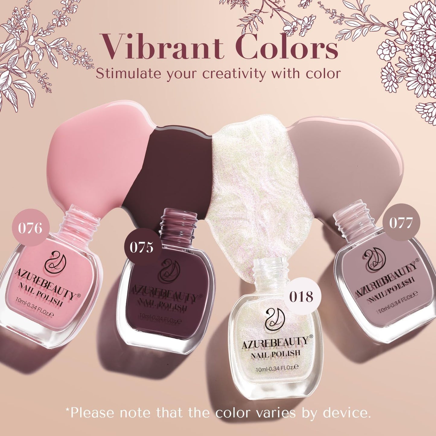 AZUREBEAUTY Nail Polish Set 4 Colors Pink Nude Glitter Nail Polish Quick Dry Natural Nail Lacquer Fingernail Kit with Top Coat DIY Salon Home-BrightBean Baby