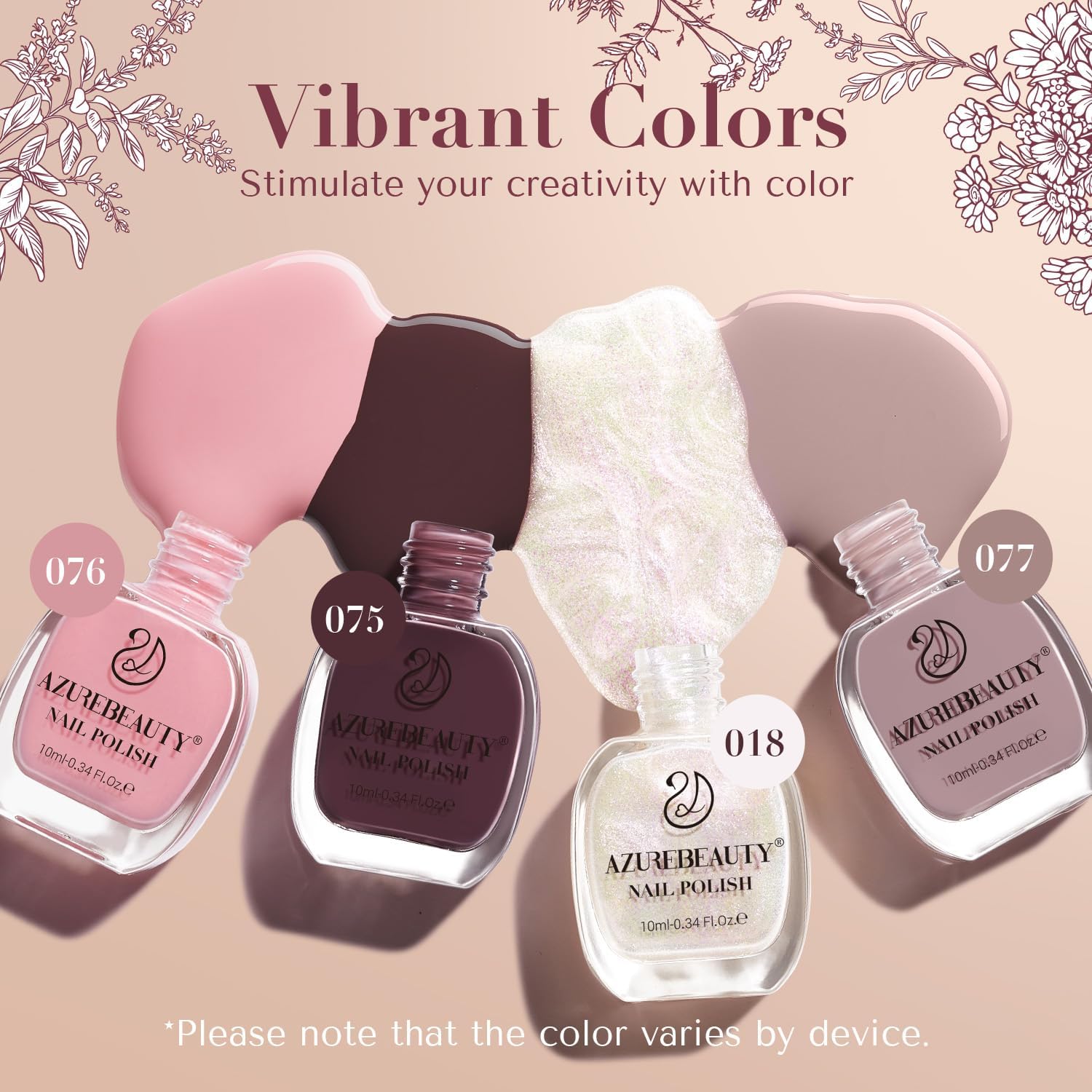 AZUREBEAUTY Nail Polish Set 4 Colors Pink Nude Glitter Nail Polish Quick Dry Natural Nail Lacquer Fingernail Kit with Top Coat DIY Salon Home-BrightBean Baby