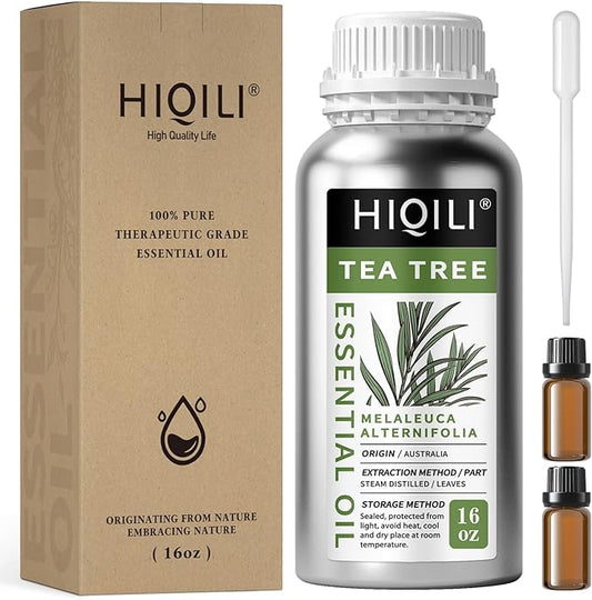 HIQILI Tea Tree Oil for Skin, Hair Restoration, Added to Shampoo, Body Wash, Foot Soak Use - 16 Fl Oz-BrightBean Baby