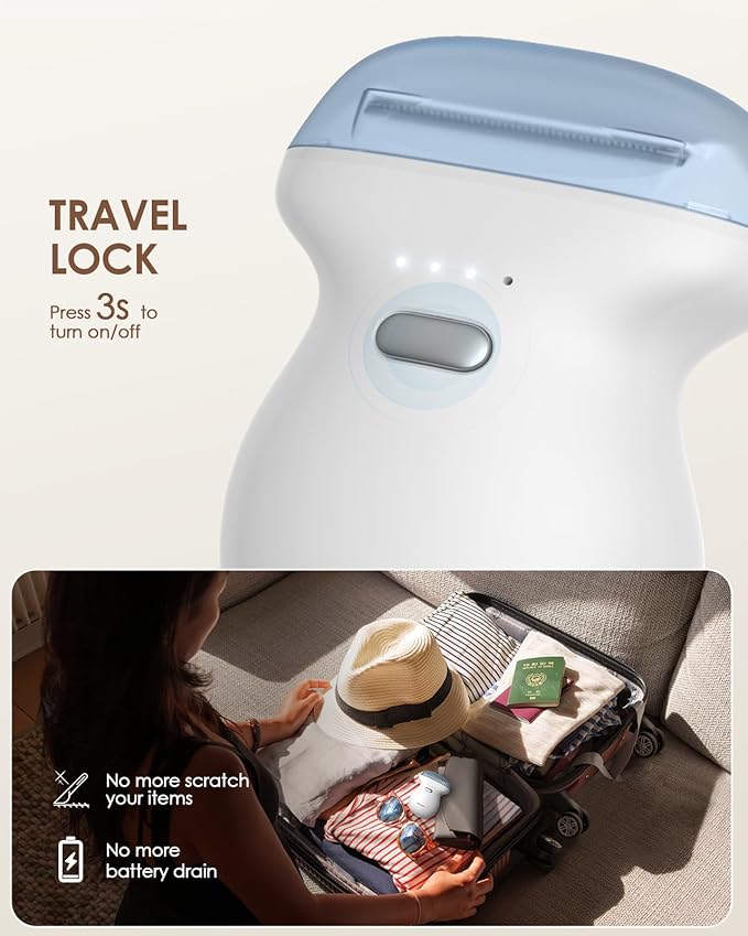 Mini Body Hair Trimmer for Travel, Womens Electric Shaver Type-C Rechargeable Hair Removal Razor with LED Display, Waterproof Wet/Dry Home Use, On-The-Go White-BrightBean Baby