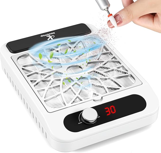 Nail Dust Collector for Nail Techs,Compact & Quiet Vacuum Fan Dust Collector with Reusable Filter, Powerful Dust Suction Machine,Nail Tech Must Haves for Gel Polish,Pedicures,Salon & Home Use-BrightBean Baby