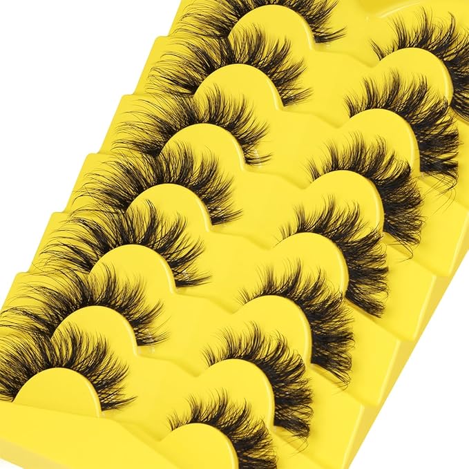 Fox Eye Lashes Wispy False Eyelashes Natural Look Clear Band Lashes 20mm 3D Mink Lash Cat Eye Spiky Strip Eyelashes Pack by Kiromiro-BrightBean Baby