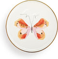 DEMDACO Decorative Hanging Salad Plate, 8 Inch Ceramic Stoneware, Fuchsia Butterfly