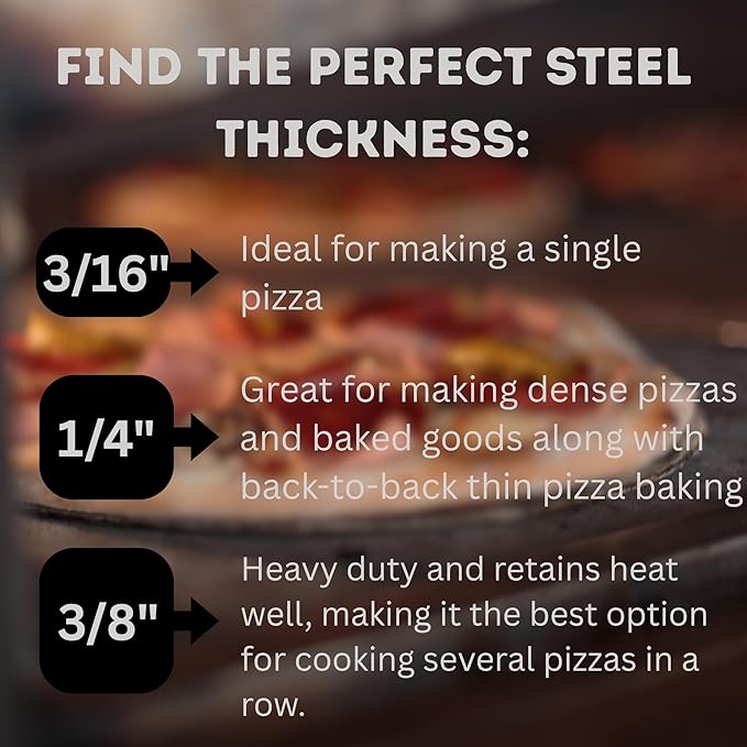 ThermiChef 16" by 16" Pizza Steel (3/8" Deluxe Thickness) - Multipurpose Cooking Steel for Ovens & Grills - Made in the USA
