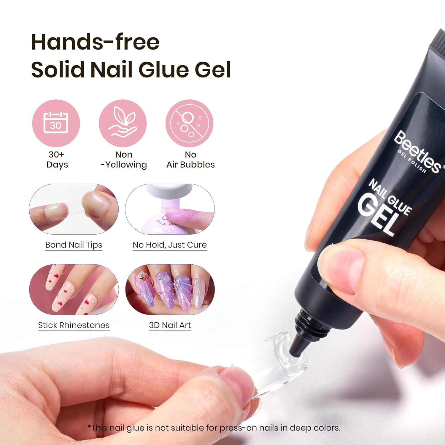 Beetles Gel Nail Kit Short Square with Nail Dehydrator and Primer, 576Pcs Half Matte Etch-X Gel Nail Tips Solid Nail Glue Mini Nail Lamp Acrylic Nail Tips Easy DIY Nail Extension Set Gift for Women-BrightBean Baby