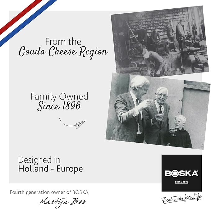 Boska Stainless Steel Pizza Cutter - Copenhagen Multifunctional Pizza Wheel Cutter - Handheld Food Slicer - Silver Non-Stick Adjustable Roller - Dishwasher Safe - For Kitchen Cooking