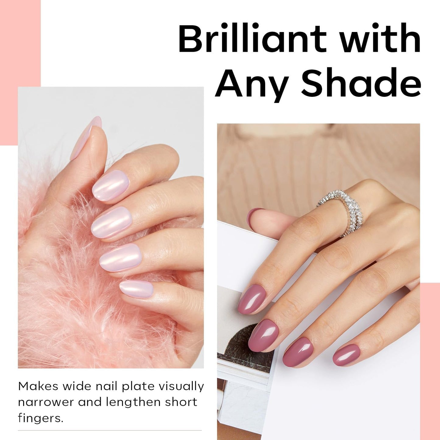 Modelones Extra Short Oval Round Nail Tips - 510Pcs Soft Fake Nails Tips Gel Pre-shaped Half Matte Full Cover No Filed False Extension Manicure Salon DIY at Home 15 Sizes-BrightBean Baby