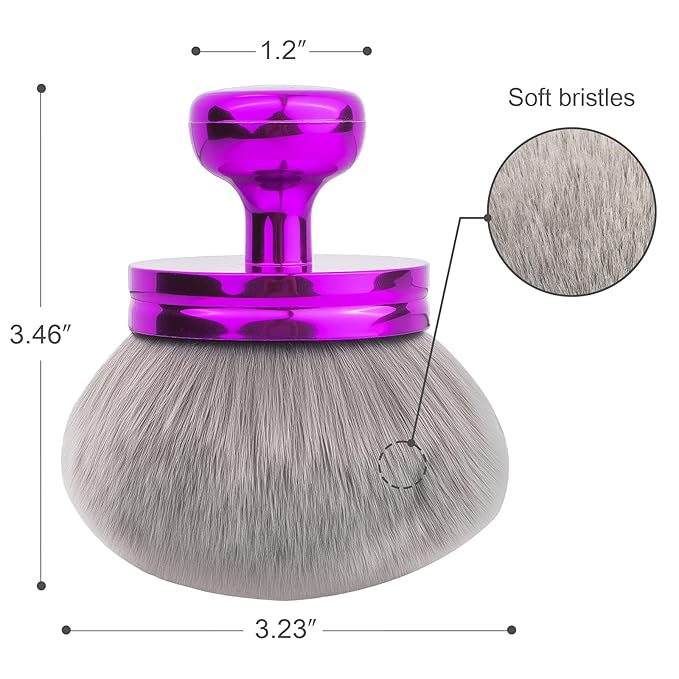 Self Tanner Brushes- Extra Large Body Kabuki Brush & Tanning Mitt, 2 Pcs, Big Body Makeup Brush for Legs, Face, Soft Self Tanning Glove Applicator for Fake Tan, Foundation, Lotion, Makeup (Purple)-BrightBean Baby