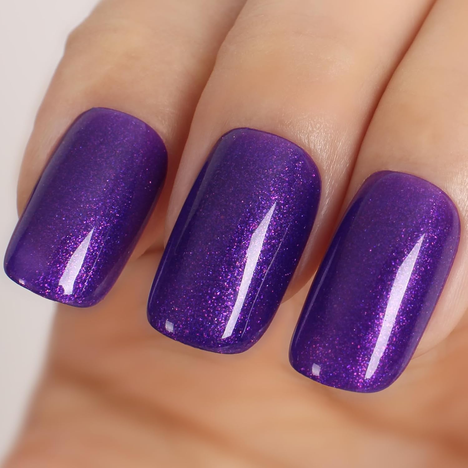 Glitter Deep Purple Gel Polish,15ml UV/LED Soak Off Sparkly Shimmer Dark Violets Purple Gel Nail Polish for Manicure Salon or DIY Nail Art at Home,Women Girls Gifts - GP0094-BrightBean Baby