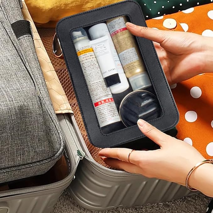 Clear Makeup Bag Small, TSA Approved Portable Toiletry Bag with Zipper Cosmetic Travel Bag Makeup Organizer Case Mini Makeup Pouch for Purse Car Organizer Bag for Women Men-BrightBean Baby