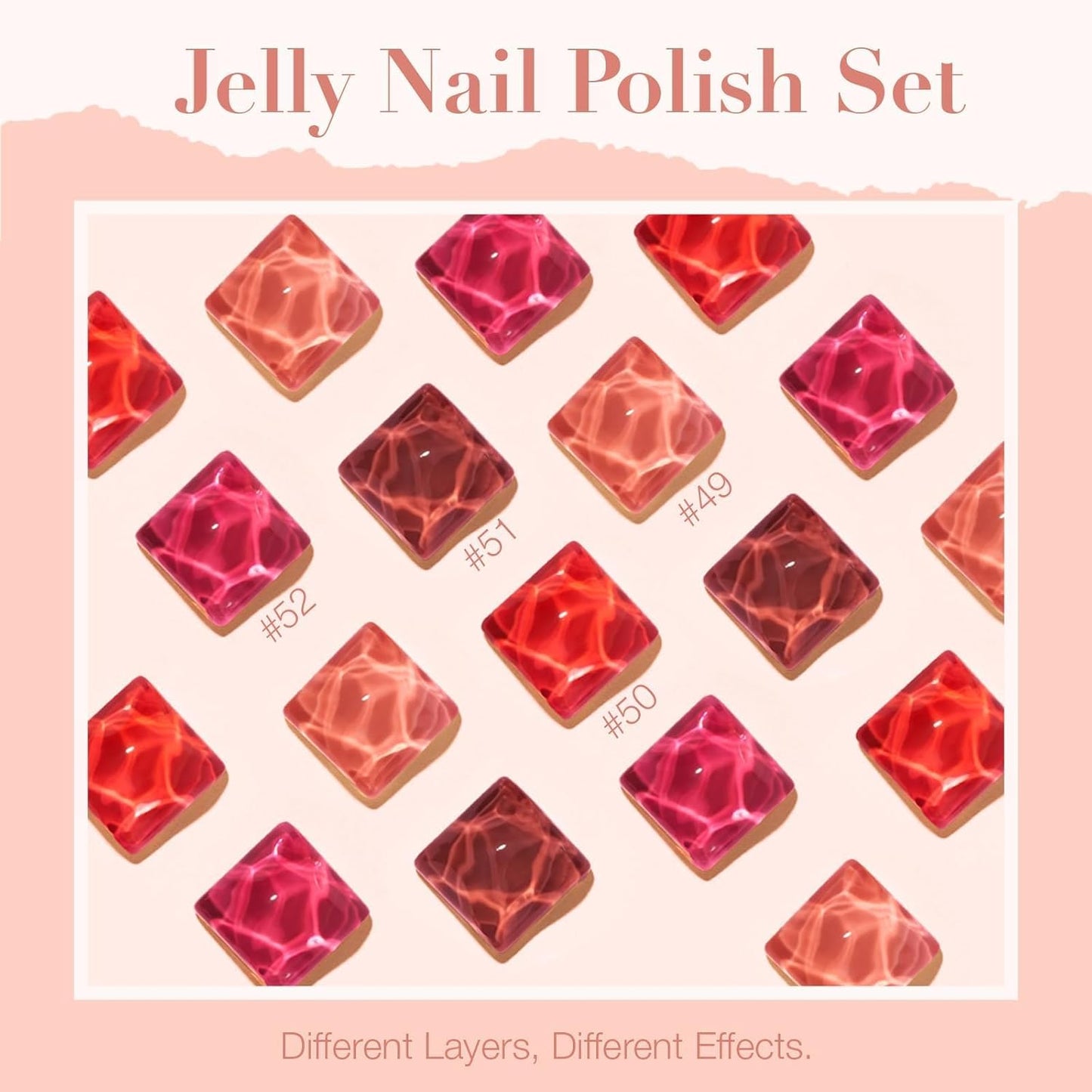 AZUREBEAUTY Jelly Nail Polish Set 4 Colors Nude Brown Red Purple Quick Dry Transparent Sheer Nail Polish Natural Nail Lacquer Fingernail with Top Coat DIY Salon Home-BrightBean Baby