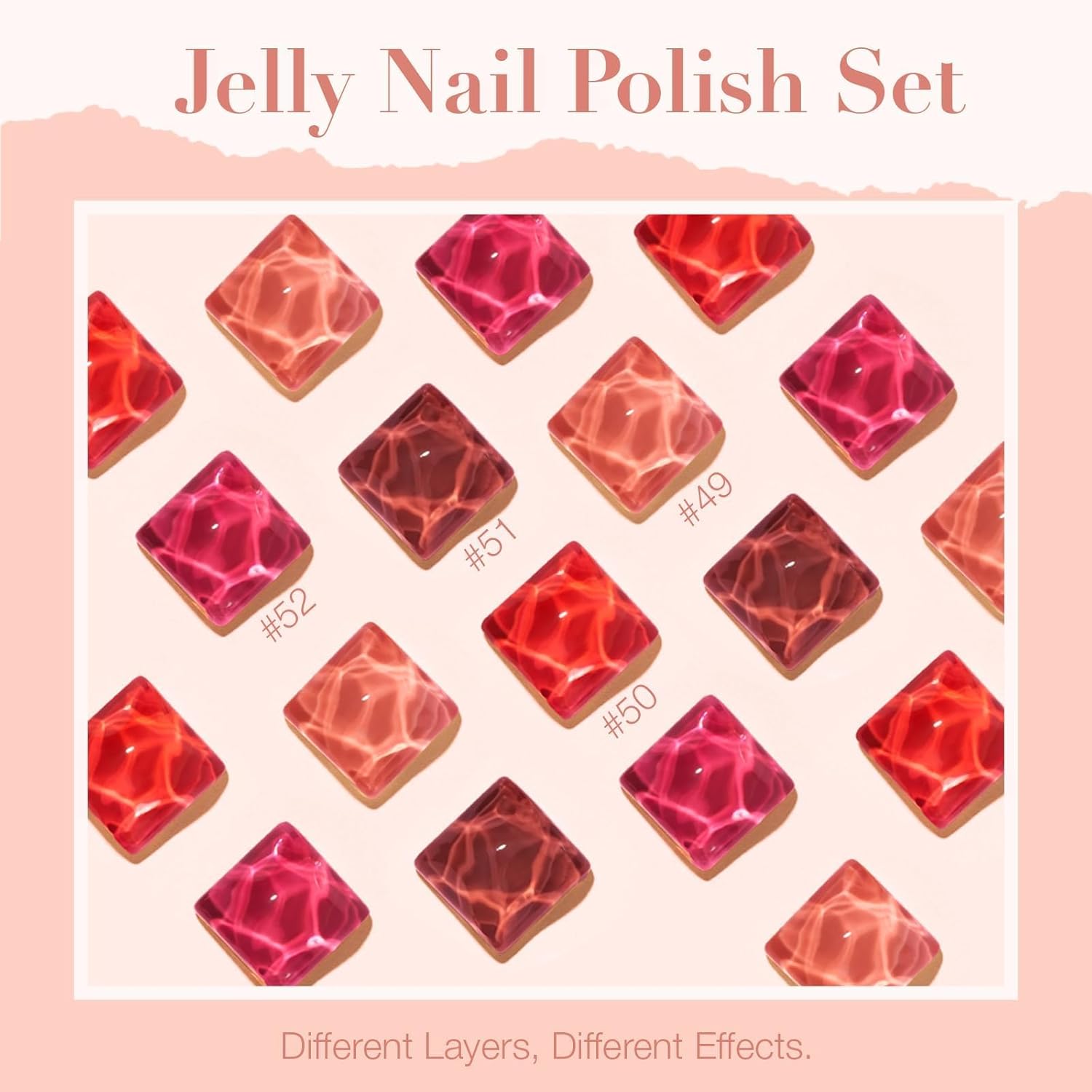 AZUREBEAUTY Jelly Nail Polish Set 4 Colors Nude Brown Red Purple Quick Dry Transparent Sheer Nail Polish Natural Nail Lacquer Fingernail with Top Coat DIY Salon Home-BrightBean Baby