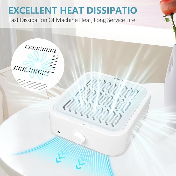 LIONVISON Nail Dust Collector For Salons: Manicure Pedicure Tool for Beginners DIY Nail Tech - Reusable Filter Fan Dust Suction Machine For Home-BrightBean Baby