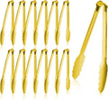 Gold Buffet Tongs 9'' Inches Serving Tongs Heavy Duty Stainless steel Kitchen and BBQ Utility Tong Pack of 12 (Gold, 9inch)