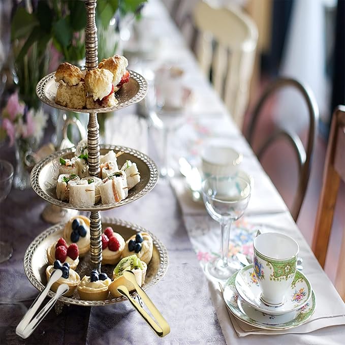 6PCS Ice Tongs Mini Sugar Tongs 4.25Inch Tong for Serving Food Small Serving Tong, Kitchen Tong for Appetizers,Tea Party, Coffee Bar, Desserts by Sunenlyst (Silver and Gold)