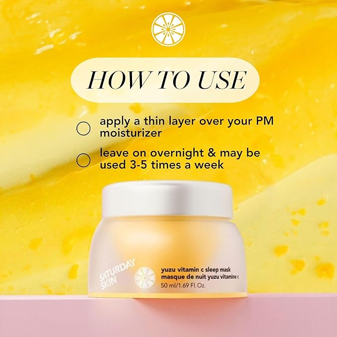 Saturday Skin Yuzu Vitamin C Sleep Mask Regenerist Retinol Ultra Rich Face Moisturizer Cream Smooth Skin and Reduce Wrinkles Ideal for All Skin Types-BrightBean Baby