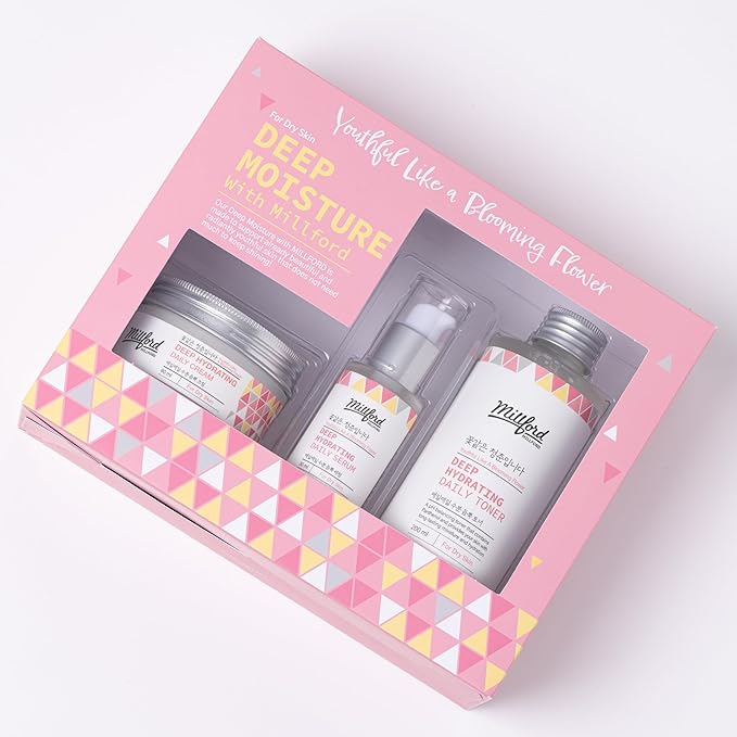 Deep Moisture Skincare Set with Panthenol and Hyaluronic Acid for Dry Skin, Moisturizing, Hydrating, Soothing, Face Moisturizing Set, Korean Skin Care, Gift Set-BrightBean Baby