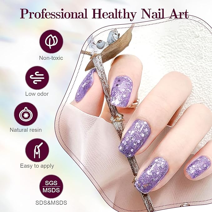 JODSONE Gel Nail Polish Shiny High Gloss Surface Strengthening Glitter Minimalistic Artistic Creation Starter Set 36 Pieces-BrightBean Baby