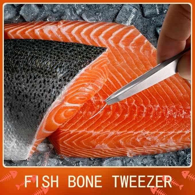 Fish Bone Pliers Tweezers 3pcs Fish Deboning Tools for All Kind of Fish Stainless Steel (3pcs)