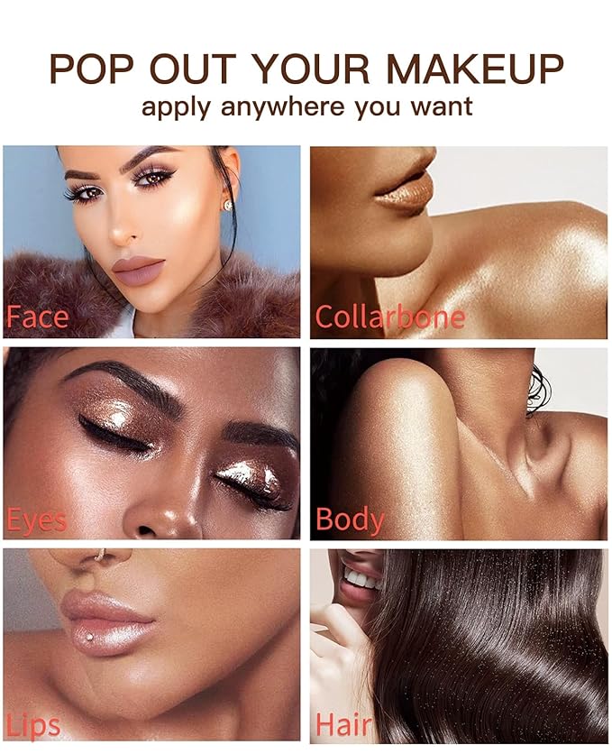 Fairy Highlight Puff Stick Highlight Patting Powder - Multi-Functional Shimmer Powder for Illuminating and Brightening Your Face and Body (#03 Gold Brown)-BrightBean Baby
