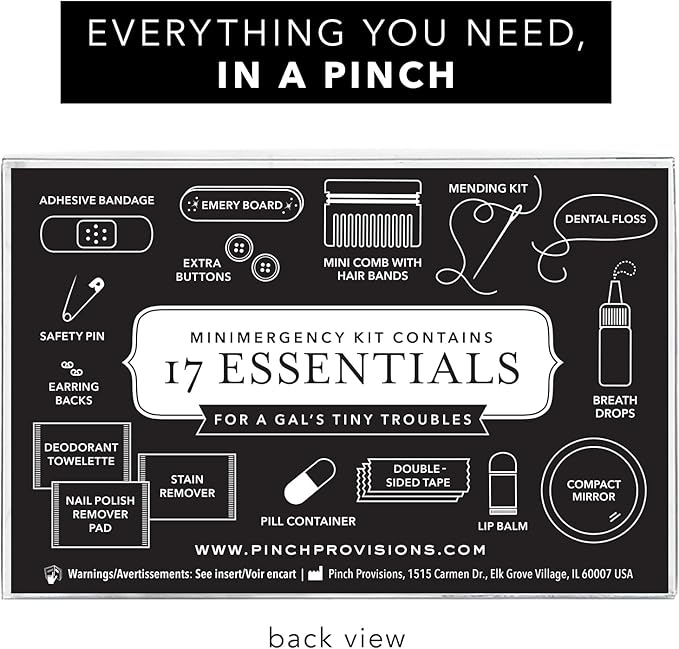 Pinch Provisions Olive Glitter Minimergency Kit, includes 17 Travel-Sized Cosmetic Essentials, Convenient for Purses, Emergency Beauty Accessories, Gifts for Holiday’s & Birthday’s-BrightBean Baby