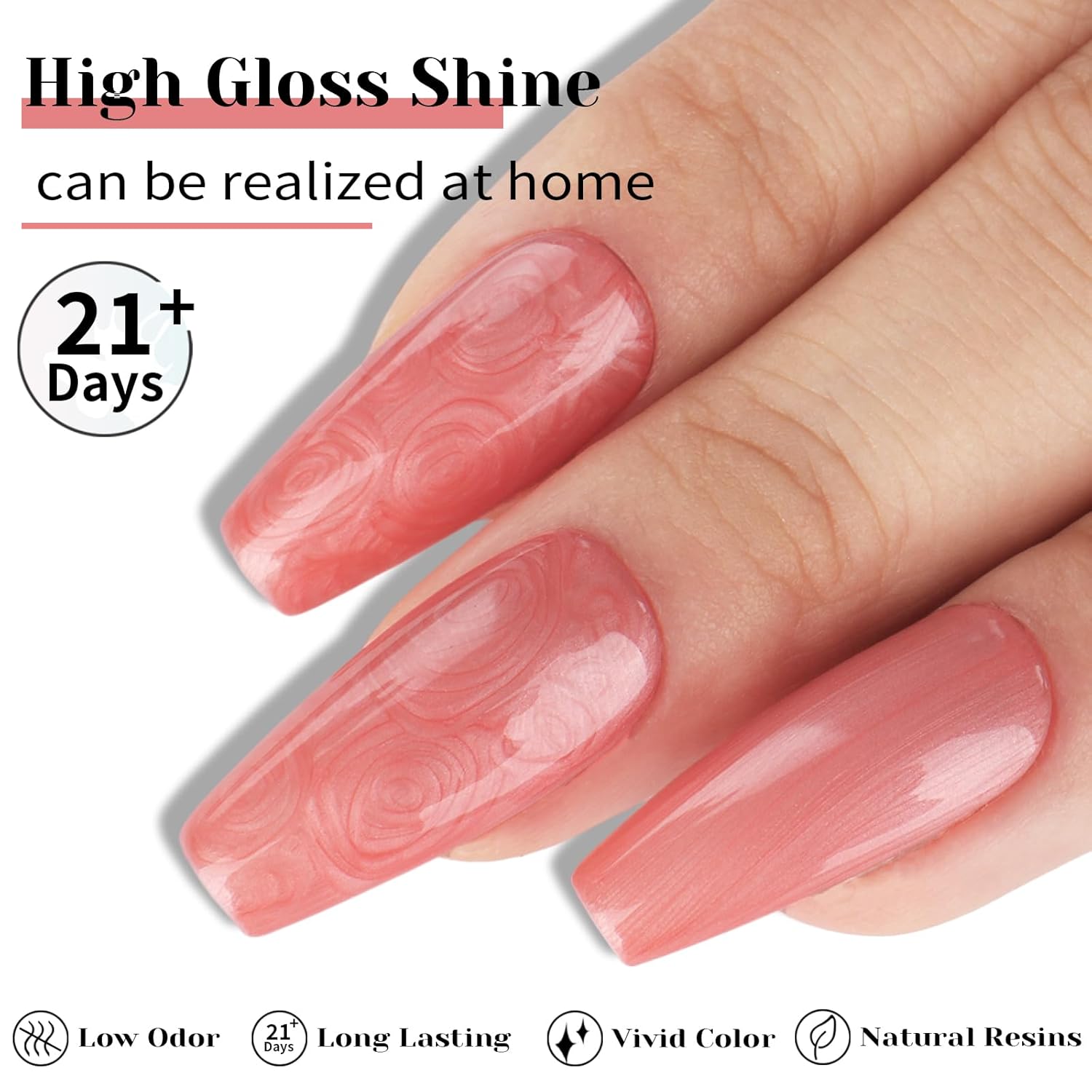 Coral Pearl Gel Nail Polish - 0.51 fl oz Pearl Coral Pink Shimmer Gel Polish for Manicure Salon or DIY Nail Art At Home - GP0025-BrightBean Baby