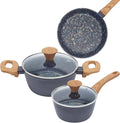 3-Piece Nonstick Cookware Set Black - PFOA Free with Lids