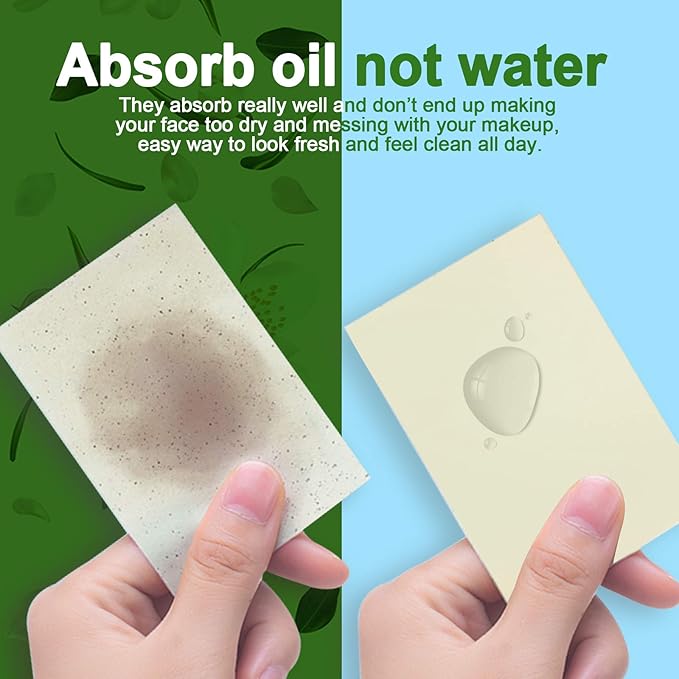 Teenitor Oil Absorbing Sheets for Face, 1000 Sheets Jasmine Oil Blotting Paper for Oily Skin, Natural Oil Control Film Oil Blotting Sheets for Face Men Women, Face Oil Sheets-BrightBean Baby