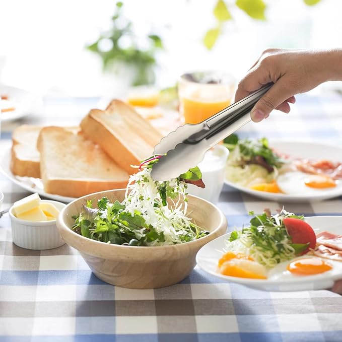 Stainless Steel Food Tongs - Serving Tong Set of 6 (9 Inch)