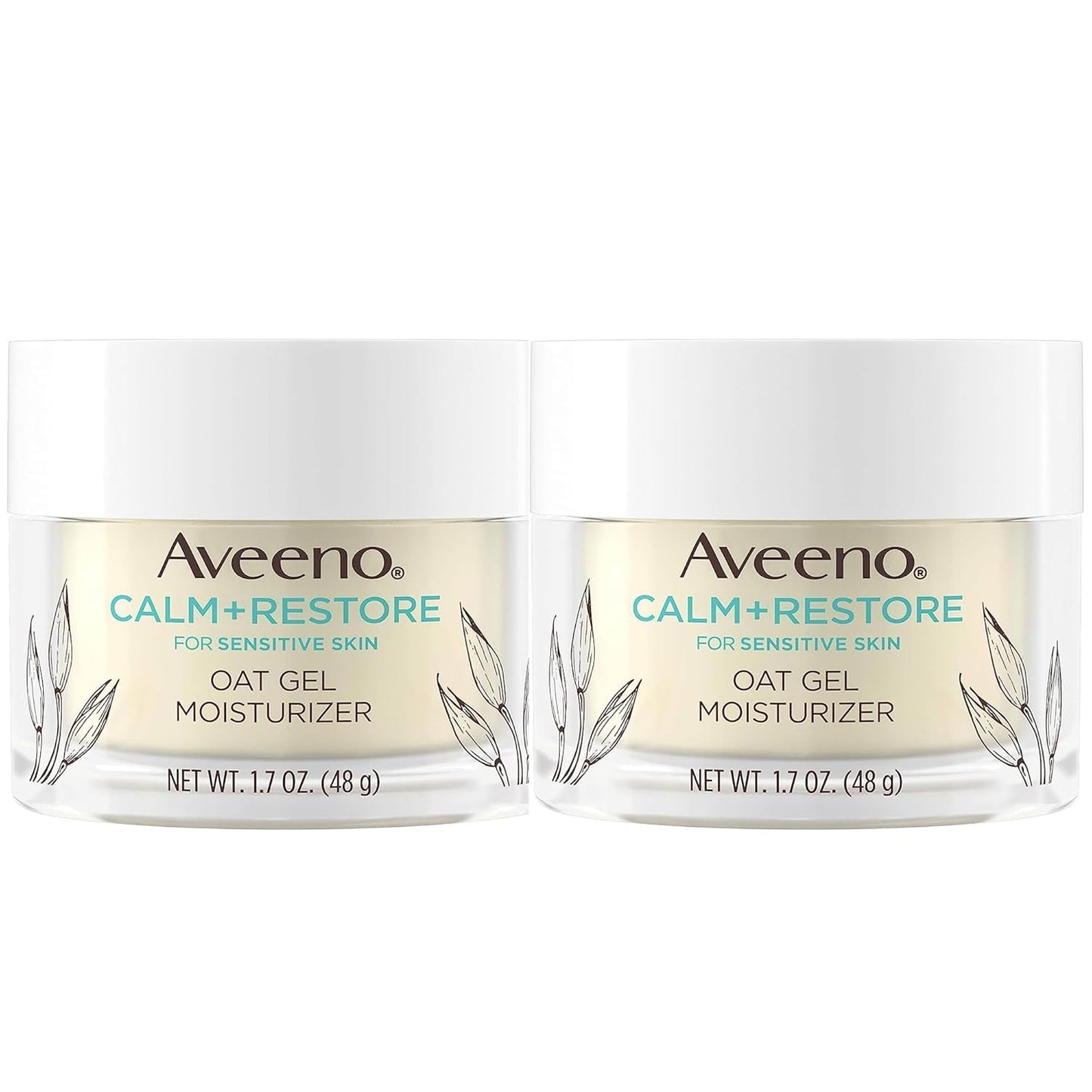 Aveeno Calm + Restore Triple Oat Hydrating Face Serum for Sensitive Skin Gentle and Lightweight Facial Serum to Smooth and Fortify Skin Hypoallergenic, Fragrance & Paraben-Free,1.7 fl. Oz (Pack of 2)-BrightBean Baby