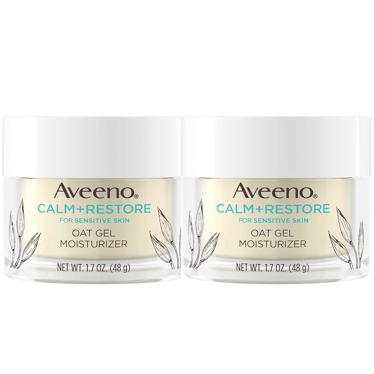 Aveeno Calm + Restore Triple Oat Hydrating Face Serum for Sensitive Skin Gentle and Lightweight Facial Serum to Smooth and Fortify Skin Hypoallergenic, Fragrance & Paraben-Free,1.7 fl. Oz (Pack of 2)-BrightBean Baby