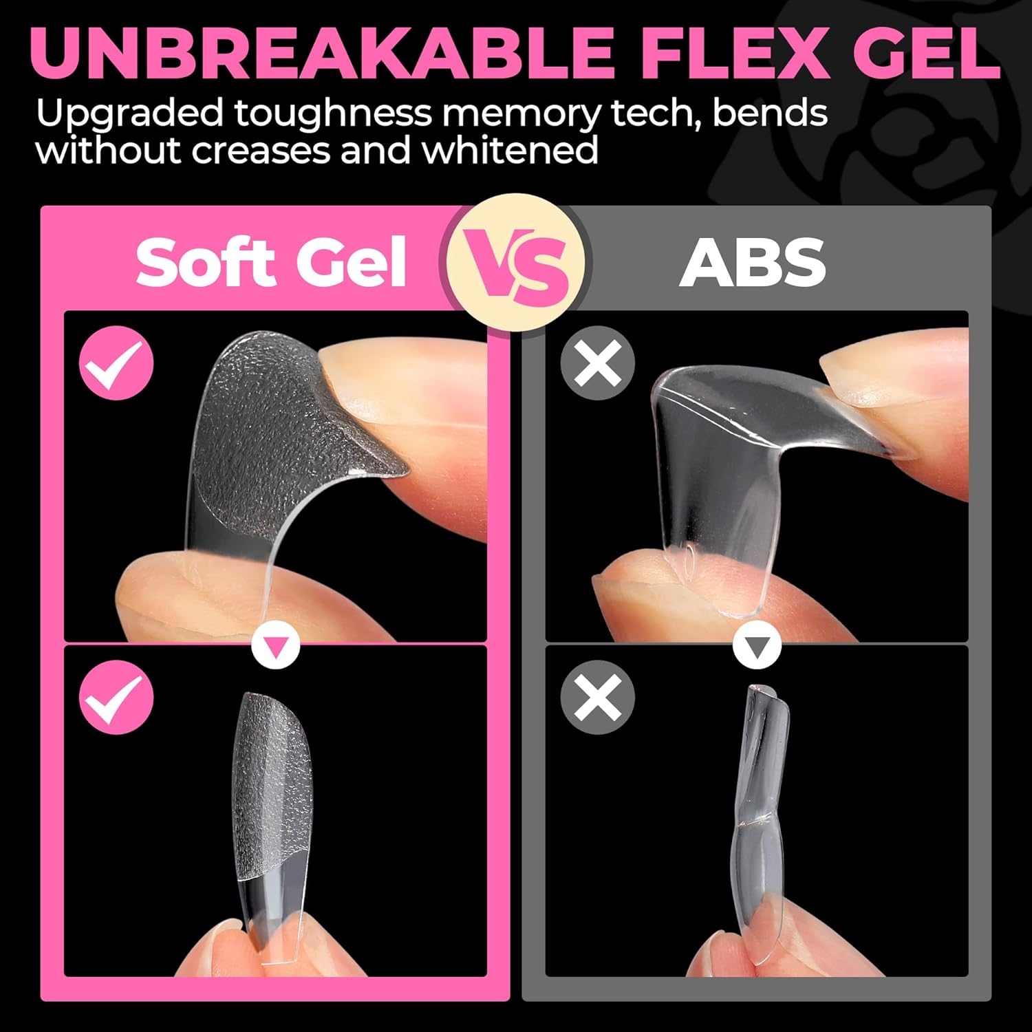 UNA GELLA Short Coffin Nails Tips, 504pcs No c Curve short Coffin Gel Press On Nails Pre Etched For Women Acrylic Nail Extension Full Cover Home Salon 12 Sizes-BrightBean Baby