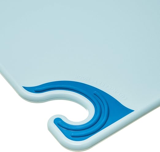 San Jamar Saf-T-Grip Plastic Cutting Board with Safety Hook, 15" x 20" x 0.5", Blue