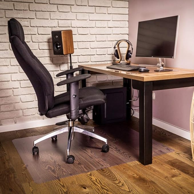 NECAUX Custom 40 x 107 Inch Frosted Table Cover Protector, 1.5mm Thick Wood Grain Transparent Table Pad Non-Slip Tablecloth Plastic Protective Pad for Dining Room Table Conference Table Meeting Table
