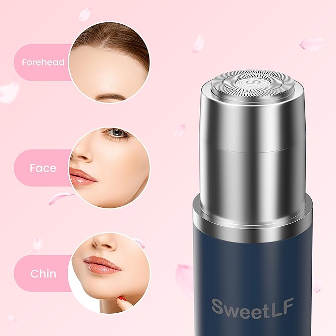 SweetLF Portable Electric Shaver for Women, IPX7 Waterproof, Painless, Rechargeable, Wet & Dry Shaving, Face & Chin & Upper Lip, Black-BrightBean Baby