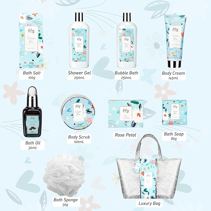 Mothers Day Gifts for Mom XXXL Relaxing Perfumes Spa Gift Set Luxury Bath & Body Gift Set with Shower Gel | Christmas, Birthday, Pampering Gifts for Her, Wife Self Care Bridal Shower Pamper Kit-BrightBean Baby