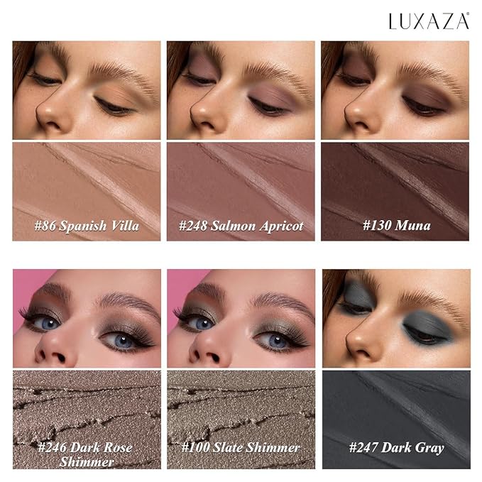 6PCS Neutral Eyeshadow Stick Makeup Set, Matte Cream Eye Shadow Eyeliner Brightener Pencil Crayon - B3 Iced Oat-BrightBean Baby