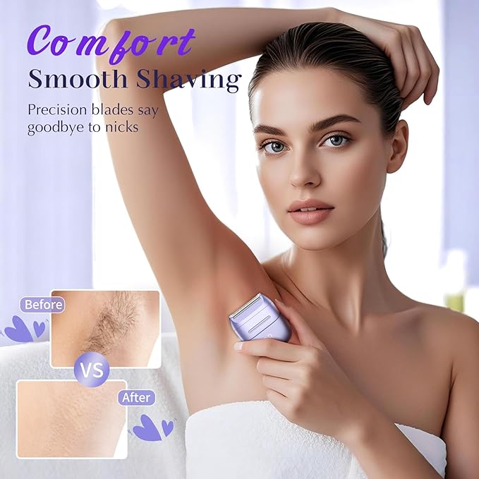 Electric Razors for Women, Womens Electric Leg Shaver Cordless Shaver for Women Painless Facial Hair Removal for Arms, Underarms, Bikini Trimmer, Portable & Safe, Wet & Dry Use Razor-BrightBean Baby