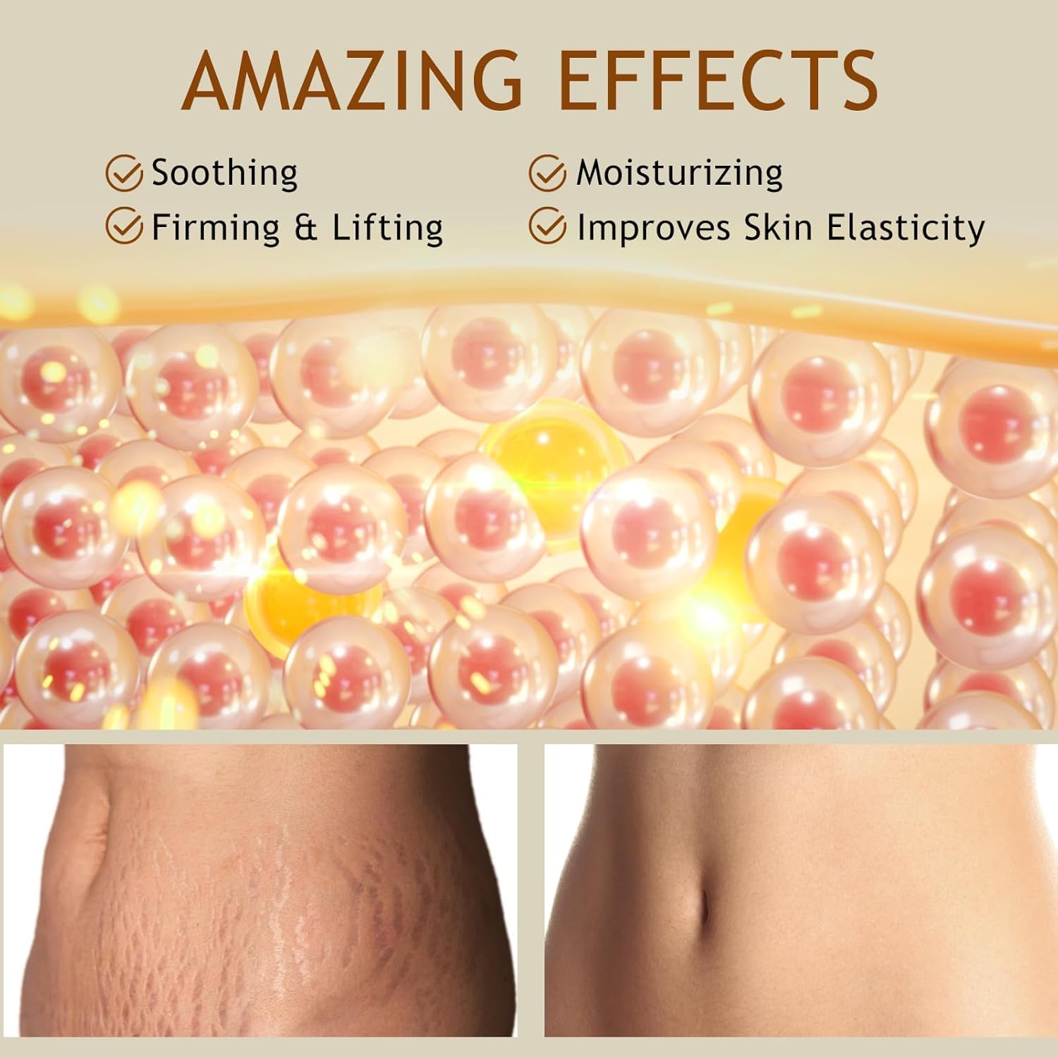 B Flat Belly Firming Cream - Stretch Mark Treatment - Clean and Gentle Belly Cream - Skin Tightening Cream for Cellulite for Stomach Mark & Thighs & Butt, Moisturizing Lifting Body Lotion-BrightBean Baby