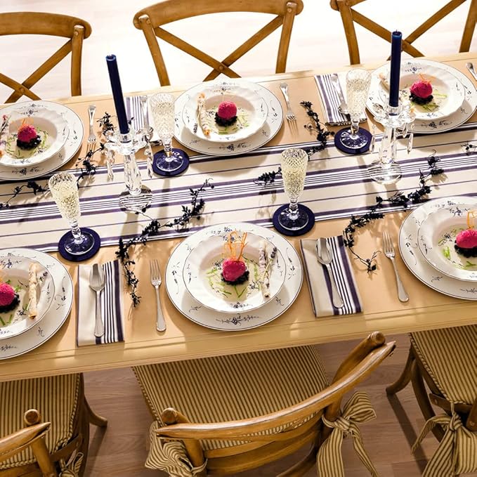 Villeroy & Boch Vieux Luxembourg Rim Soup, 9 in, Premium Porcelain, White/Blue