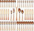 50 Pcs Rose Gold Silverware Set for 10, Food Grade Stainless Steel Flatware Set, Eating Utensils Sets Include Fork/Knife/Spoon,Home Kitchen Tableware Set, Reusable Cutlery Set, Dishwasher Safe