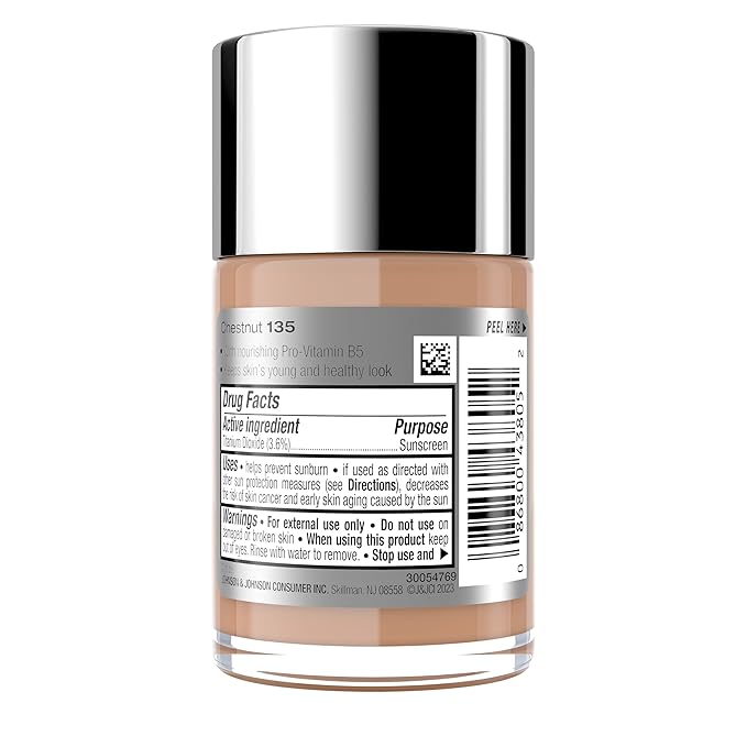 Neutrogena Healthy Skin Liquid Makeup Foundation with Broad Spectrum SPF 20 Sunscreen, Medium Coverage Foundation with Nourishing Pro-Vitamin B5, Chestnut 135, 1 fl. oz-BrightBean Baby