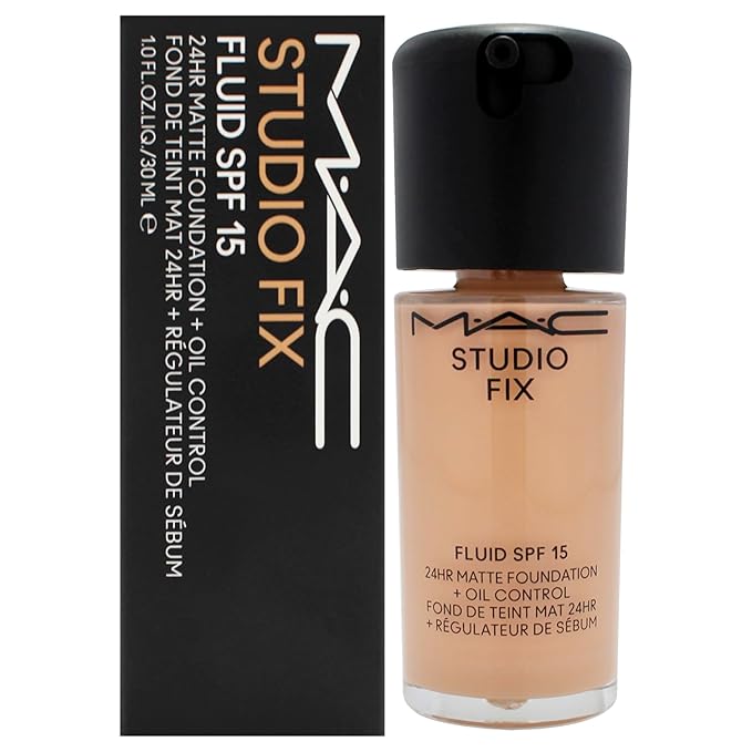 Studio Fix Fluid SPF 15 24Hr Matte Foundation Plus Oil Control - NW22 by MAC for Women - 1 oz Foundation-BrightBean Baby