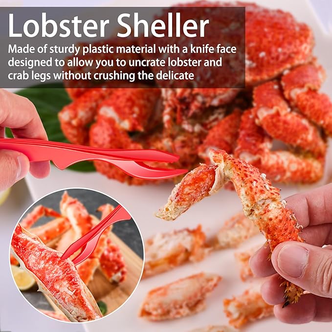 Seafood Cracker Tool Set With Lobster Sheller Stainless Steel Crab Crackers Crab Leg Fork Seafood Scissors And Storage Bag, Crab Leg Pick Utensils Set Crab Eating Tools (24Pcs)