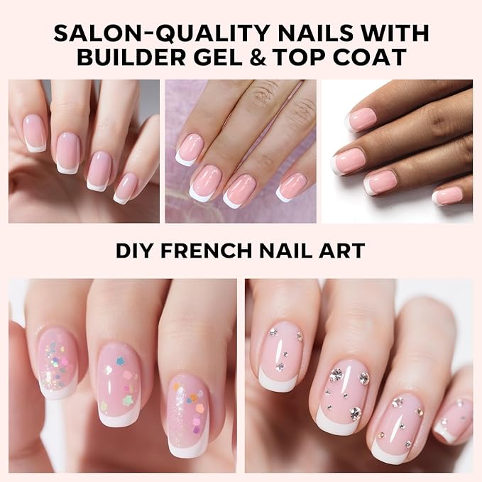 modelones French Tip Press on Nails, 150Pcs Extra Short Square Fake Nails with Nail Box, Pink Gel Nail Tips for Women, Soft Glue-On Nails for Natural Salon Look, DIY Nail Art Kit (15 Sizes)-BrightBean Baby