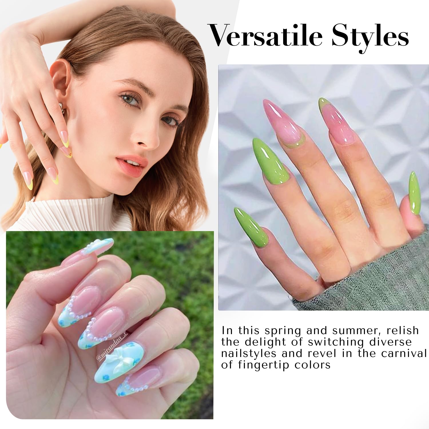 AZUREBEAUTY Nail Polish Set, 4 Colors Pastel Lime Green Yellow Pink Quick Dry Natural Nail Lacquer Strengthening Treatment Kit DIY Salon at Home-BrightBean Baby