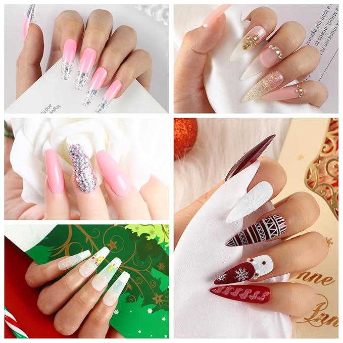 COSCELIA Poly Nail Gel Kit Starter Kit with U V Lamp 3PC Coscelia Poly Extension Gel for Beginners Clear Pink White Nail Art Quick Building Gel Manicure Kits Gift for Women DIY at Home-BrightBean Baby