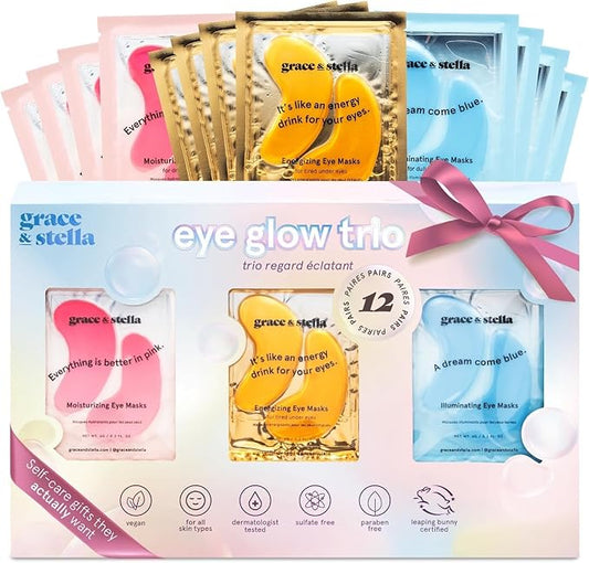 grace & stella Under Eye Patches (12 pairs) Eye Masks for Puffy Eyes and Dark Circles - Birthday Gifts for Women, Bachelorette Party Favors, Bridesmaid, Self Care and Relaxation Gifts for Her - Vegan-BrightBean Baby